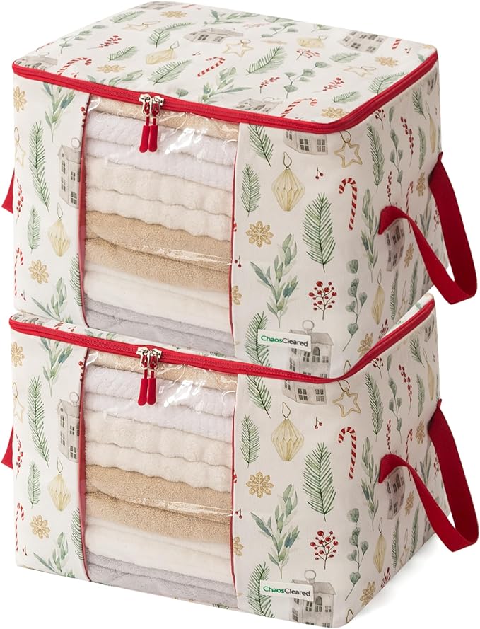Canvas Storage Bags 2 Pack (Candycane Bag 2 Pack)