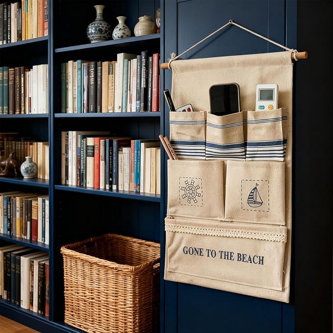 Wall Hanging Bag, Over The Door Storage Bag with Pockets, Wall Mounted Storage Organizer, Hanging Shelves for Playroom Pantry