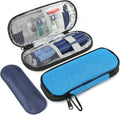 Insulin Pen Cooler Travel Case with 2 Reusable TSA Approved Ice Packs, Diabetic Medication Insulated Cooler Bag for Insulin Pens and Other Diabetic Supplies Storage Blue
