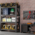 42" W Garage Shelving,4-Tier Heavy Duty Storage Shelves Unit with Adjustable Metal Shelf for Warehouse,Basement,Workshop,3400LBS,42" W x 20" D x 79" H,Black