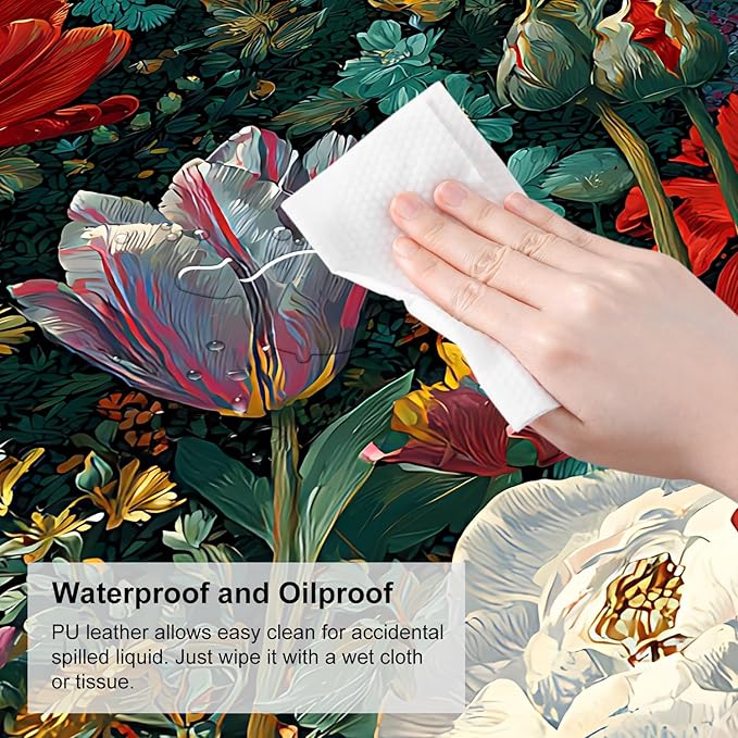 Vintage Oil Painting Floral Mouse Pad – Large Extended Desk Mat 31.5 x 11.8 in– Baroque Style Botanical Design, Waterproof Surface, Non-Slip Rubber Base, Oversized Mouse & Keyboard Pad for Art Lovers