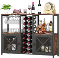 Homeiju Mini Bars for Home, Wooden Coffee Bar Cabinet, Modern Liquor Cabinet for Liquor and Glasses, Farmhouse Buffet Wine Cabinet with Storage Sideboard for Home Kitchen Dining Room