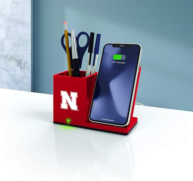 SOAR NCAA Unisex Cell Phone Wireless Charging Stand and Desktop Organizer
