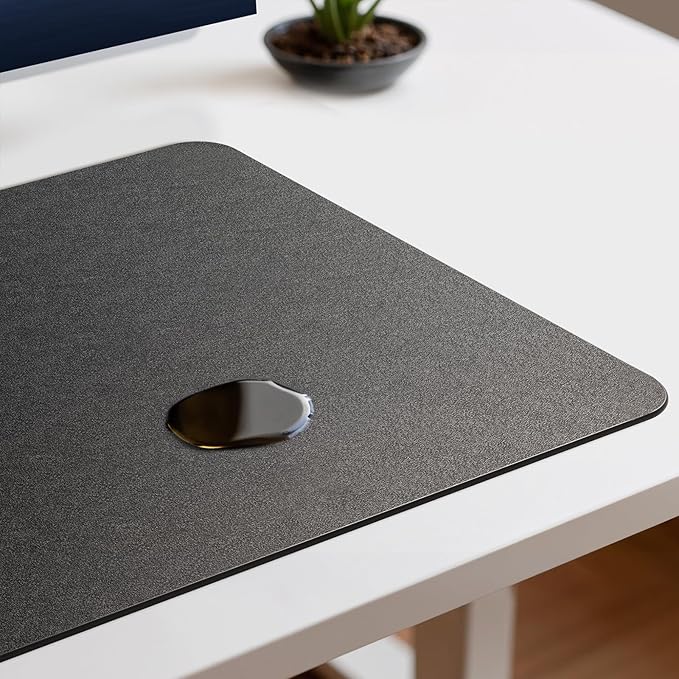 Jotsome Leather Desk Pad Mat, Non-Slip Desk Blotter Pad - Desk Protector for Office, Home, Laptop, and Desktop, Gift for The Holidays or Christmas (Black, 34" x 17")