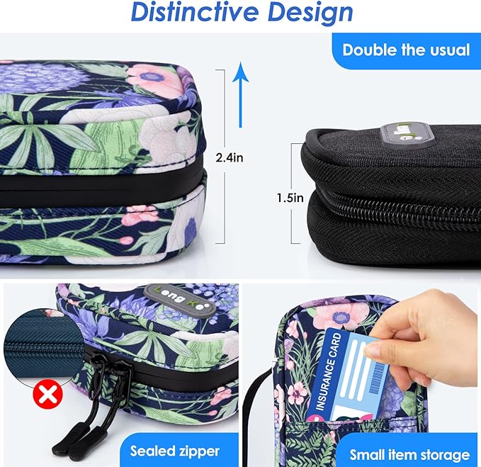 YOUSHARES Insulin Cooler Travel Case - Travel Medicine Cooler Bag for Insulin and Diabetes Supplies Travel, Insulin Case with 2 TSA Approved Gel Ice Pack