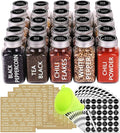 SWOMMOLY 25 Glass Spice Jars 6 oz Empty Square Spice Bottles with 703 Spice Labels, Chalk Marker and Funnel Complete Set. Spice Containers with Airtight Cap, Pour/sift Shaker Lid
