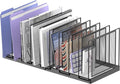 9-Section Desk File Organizer, Vertical File Holder, Mesh Desktop File Folder Metal File Binder Organizer Stand for Office Home Classroom, Black