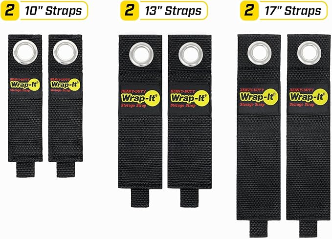 Heavy-Duty Wrap-It Storage Straps (Assorted 6 Pack) - Stocking Stuffer for Dad Extension Cord Organizer, Cable Straps for RV Accessories