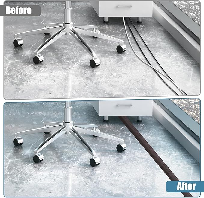 Floor Cord Covers for Wires 10FT Cable Hider Wire Cover Self Adhesive Cord Hider Floor for Offices, Homes, Workshops, Warehouses Cable Cavity 0.39" W x 0.27" H