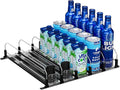 Puricon Drink Organizer for Fridge Pusher Glide, Spring Loaded Fridge Drink Dispenser, Self Pushing Soda Can Organizer for Refrigerator, Beer Bottle Beverage Organizer Drink Holder -5 Rows, Black