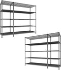 70.8H Wire Shelving Rack, 5Tier Metal Shelving Unit,1400LBS Heavy Duty Storage Shelves,Adjustable Pantry Shelves, Metal Shelf and Storage Rack,Industrial Shelving 52.36W x13.78Dx70.8H,2PCS