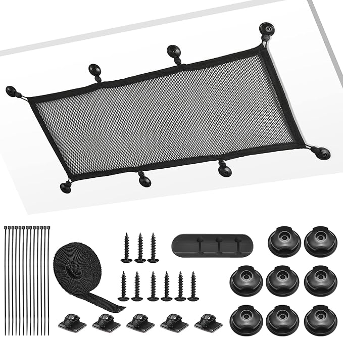 ZZM Privacy Mesh Cable Manager, Under Desk Wire Net, 26 x 10 Inches, Black