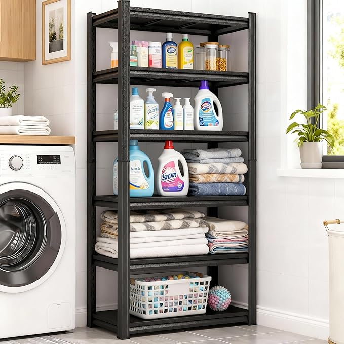 Heavy Duty Steel Metal Shelving Storage Shelves for Pantry/Kitchen/Laundry/Commercial/Garage/Basement, 36" Wx16 Dx78 H, 3000LBS Capacity, Adjustable, Brushed Finish,6 Tier Tall Shelf