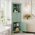 68.9" Tall Triangle Corner Cabinet with 3 Drawers & Adjustable Shelf, Freestanding Storage Cabinet,Water-Resistant, Anti-Tip Design,Space-Saving Organizer for Bathroom, Kitchen, Living Room, Green