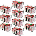 BlissTotes Moving Bags, 10-Pack Storage Bags, Moving Bags Heavy Duty Extra Large, Moving Totes, Clear moving Bags, Reinforced Handles & Tag Pocket, Christmas Totes (76L)