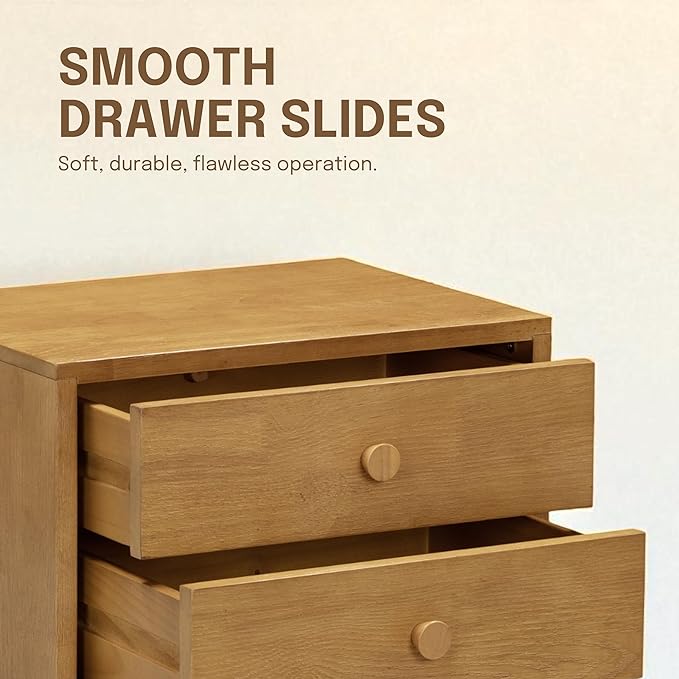 NTC Lux Nightstand with 2 Drawers, Featuring Adaptable Design, 150 lbs Load Capacity, Water-Resistant, Elevate Your Space, Easy Assembly - Rustic Oak