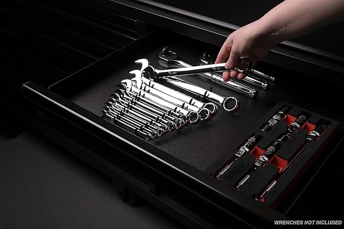 ARES 62006-12-Slot Metal Magnetic Wrench Organizer - Sturdy Metal Rack Stores up to 12 SAE and Metric Wrenches and Keeps Your Garage Organized