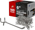 100 Pack PEG Board Pegboard Shelving Hooks 6" Length Wholesale Lot