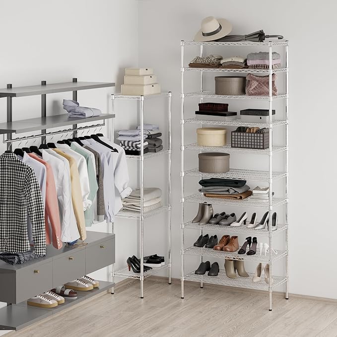 18" Deep x 36" Wide x 96" Height Wire Shelving Kit | 10-Tier | NSF Commercial Storage Rack Unit