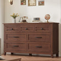 GarveeHome 7 Dresser for Bedroom, 54 in Wide Drawer Dresser with Storage Freestanding, Wooden Closet Storage Chest for Living Room, Bedroom, Entryway, Walunt