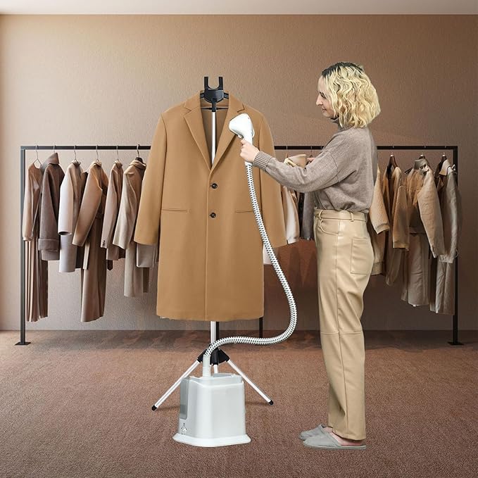 Adjustable Steamer Stand for Clothes, Portable Steamer Rack for Clothes, Steam Iron Stand (BLACK)