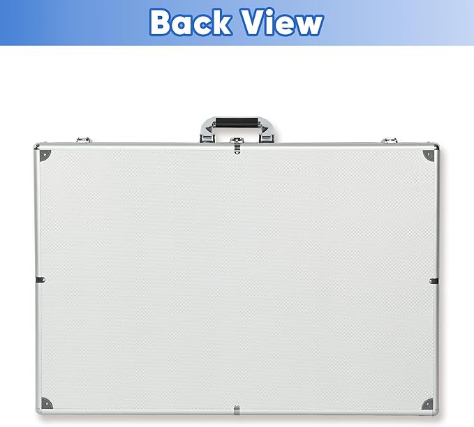 Portable Trade Show Display Case, 24''x20'' Aluminum Card Show Display Case with Lock, Table Top Sports Card Showcase with Clear Acrylic Glass for Jewelry, Trading Cards, Collectibles, Pastry Shows