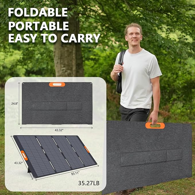 ALLWEI 2400W Portable Power Station (Surge 4800W) with 2x400W Solar Panel and 2x2048Wh Expansion Battery Included, 4 AC Outlet, LiFePO4 Battery Backup Generator for RV Camping Emergency Outdoor Home