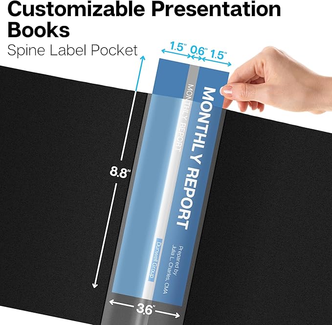 Dunwell 12x12 Binder with Sleeves - Folder with Clear Sheet Protectors, 24-Pockets, Display 48 Pages, 12 x 12 Presentation Book, Art Portfolio for Artwork, Keepsake Album