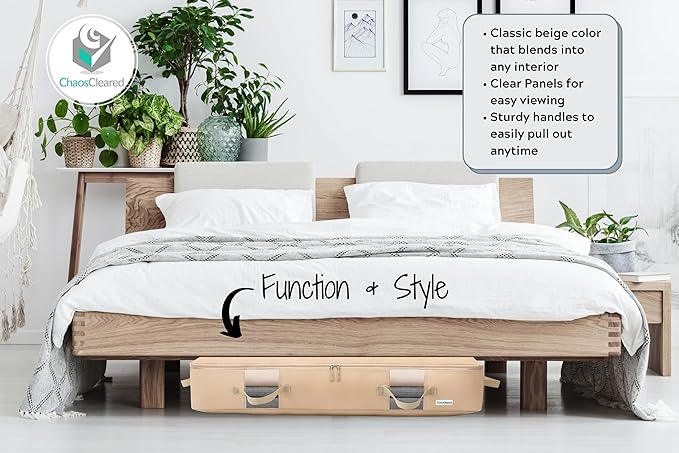 Under Bed Storage Containers for Toys, Clothes, Shoes etc. Underbed Organizer Bag that slides Under the bed without friction or wheels. Low profile 6" height is great for under the couch or other