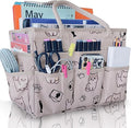 Cupohus Art Organizer Craft Storage Tote Bag with Pockets and Handles, Oxford Fabric Carrying Caddy for Teacher, Officer, Artist, Traveler, and more-Grey Pet