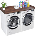 Royxen Washer Dryer Countertop with Solid Wood Core,54“W x 27.5D Laundry Countertop with Edge Rails,Washer and Dryer Topper for Laundry Room Organization(Walnut)