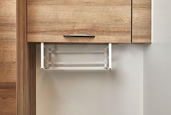 Nxconsu 2Pack Under Shelf Storage Basket Organizer Hanging Holder for Cabinet Pantry Kitchen Cupboard Desk Counter Bookshelf Organization Add-on Space Saver Heavy Duty Slide-in White Large