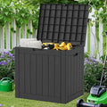 NUNU LAB 31 Gallon Outdoor Storage Box Waterproof, Outside Package Delivery Deck Boxes with Lockable Lid, Backyard Storage Bin For Garden Tools, Patio Cushions Accessories, Black