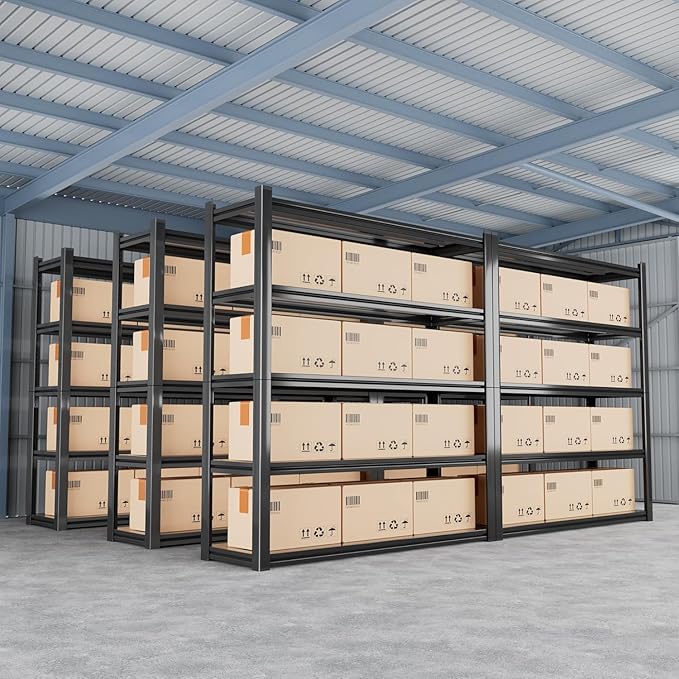 48.2" W Garage Shelving 3000LBS Storage Shelf Heavy Duty Garage Storage Shelves Adjustable 5 Tier Metal Shelves for Storage Industrial Heavy Duty Shelving Unit 24.2" Dx48.2 Wx72.2 H