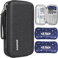 Insulin Cooler Travel Case,EVA Insulation Travel Medicine Kit with 2 Ice Packs for Diabetes Care,Insulin Pen and Other Diabetic Supplies (Black)