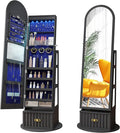 63" Full Length Mirror Jewelry Cabinet with Storage – Rotating, Lockable Jewelry Armoire with Velvet Lining, Standing Organizer for Women – Ideal Gift for Jewelry Storage & Display, Black