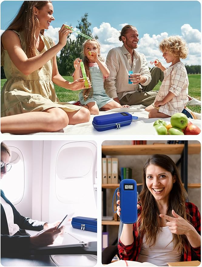 Insulin Cooler Travel Case TSA Approved, Temperature Display Insulin TravelCase, Portable Insulin Pen Cooler Travel Case for Insulin Ice Pack, Travel Diabetic Supplies (Blue)