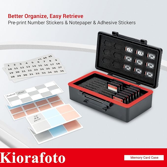 36 Slots SD MSD Memory Card Case Holder Water-Resistant Anti-Shock Storage Organizer for 21 SD SDHC SDXC/CFexpress Type-A/Switch Game Cards & 15 Microsd TF MSD Cards * Vertical Style