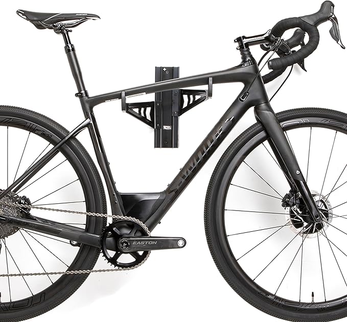 FEEDBACK SPORTS | Velo Wall Rack Bike Storage | Bicycle Hanger Mount W/Adjustable Arms | Road, Gravel, Mountain Bike Compatible | For Garage, Apartment, Shed | Black