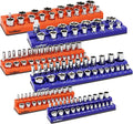 HORUSDY 6-Piece Magnetic Socket Organizer Set, 1/4", 3/8", 1/2" Drive Holders for 143pcs, Magnetic Trays for Socket Storage