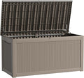 260 Gallon Waterproof Outdoor Storage Box, UV Resistant Resin Deck Box with Hydraulic Rod for Reinforced Stability, Perfect for Patio, Garden, and Pool, Grey