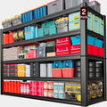 68" Wide Heavy Duty Garage Shelving Units, 5-Tier Deep Storage Shelves,Black Metal Garage Shelves,Steel Shelf,Large Storage Rack,Industrial Shelving for Shop, 68" W x 24" D x 84" H,2 Pack