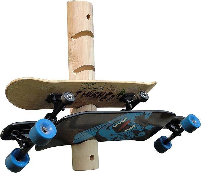 4-Place Longboards/Skateboard Log Rack, Vertical Snowboard Wall Mount, Indoor Longboard Skateboard Equipment Rack, Wakeboard Storage Racks, Longboard Holder Wall Mount for Garage