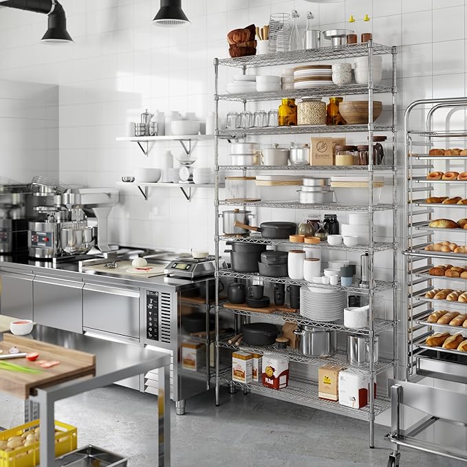 14" Deep x 48" Wide x 96" Height Wire Shelving Kit | 10-Tier | NSF Commercial Storage Rack Unit