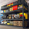 REIBII 60" W Garage Shelving, 4 Tier Storage Shelves Heavy Duty, 2500LBS Industrial Shelf, Adjustable Metal Shelving for Garage, Warehouse, School, Commercial, Business, 60" W x 60" H x 24" D