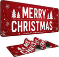 Merry Christmas Gaming Mouse Pad 31.5"x11.8"Desk Mat Anti-Slip Rubber Base & Durable Stitched Edges for Gamers Smooth Mouse Writing Surface for Desk Office/Home