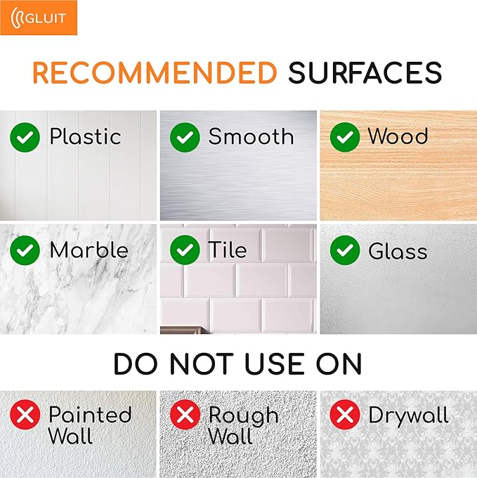 GLUIT Adhesive Wall Hooks for Hanging Heavy Duty 22 lbs Hooks for Walls No Damage, Towel Sticky Clear Hook, Waterproof, Home, Bathroom, Kitchen, Office, and Outdoor 6 Pack