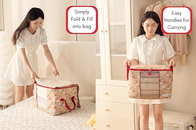Canvas Storage Bags 2 Pack (Snowman Bag 2 Pack)