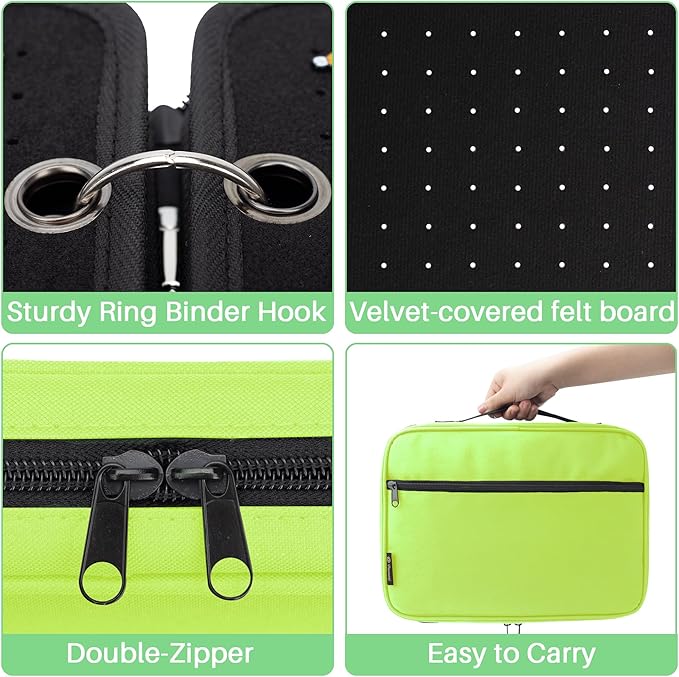 Enamel Pin Display Pages Pin Carrying Case, Pins Collection Storage Organizer Case, Travel Brooch Pin Display Bag (Pins Not Included)