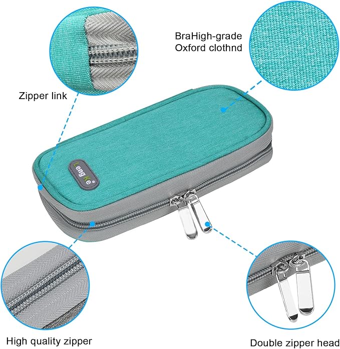 YOUSHARES Insulin Cooler Travel Case TSA Approved Medication Diabetic Supplies Cooler For Travel Refrigerated Medicine Organizer Bag With 2 Ice Pack